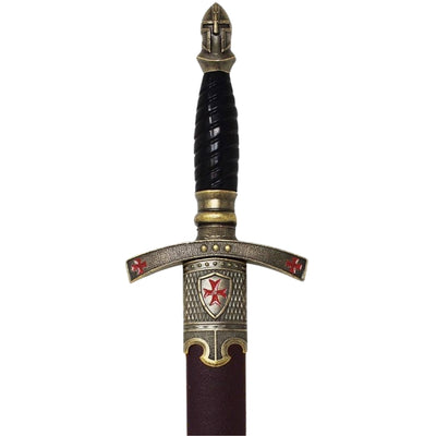 Templomos tőr hüvelyben, dekoratív, gravírozással – nemesacél replika, 40 cm