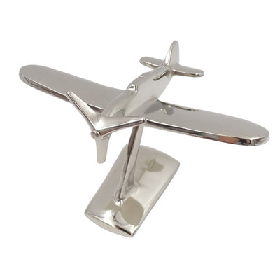Model samolotu jednosilnikowego N-0896 z aluminium w kolorze srebrnym, 17x14x11 cm
