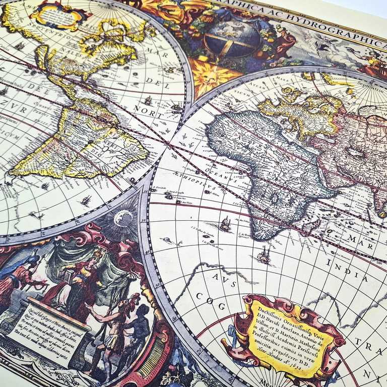 Mapa Świata 1630r. - Reprint J. Hondius z możliwością personalizacji grawerem