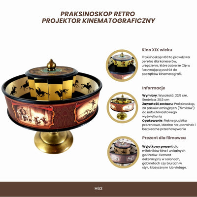 Retro H63 praxinoszkóp, gravírozással személyre szabható