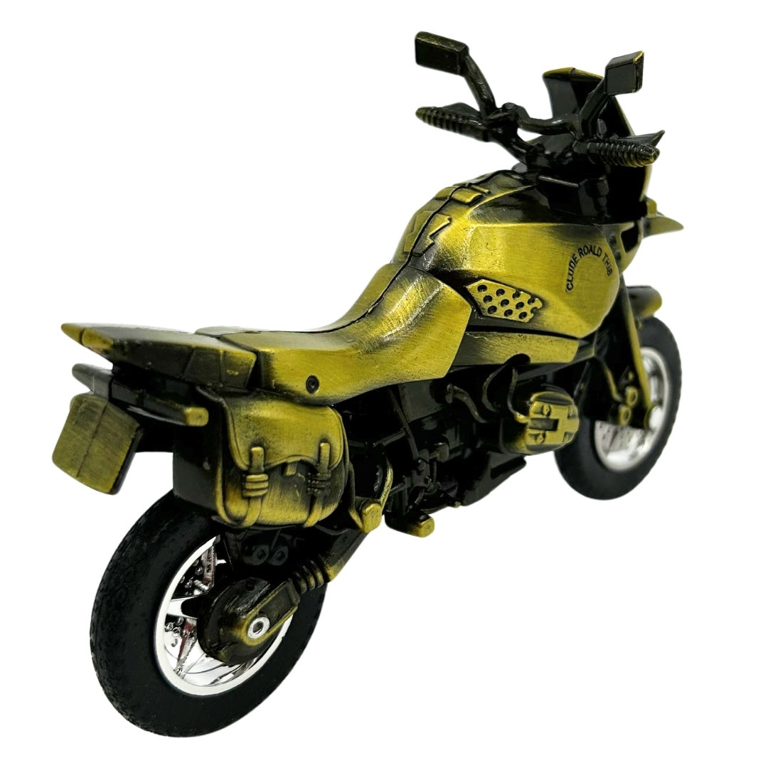 HJ1 fém motorkerékpár-modell sötétzöld színben, gravírozással személyre szabható