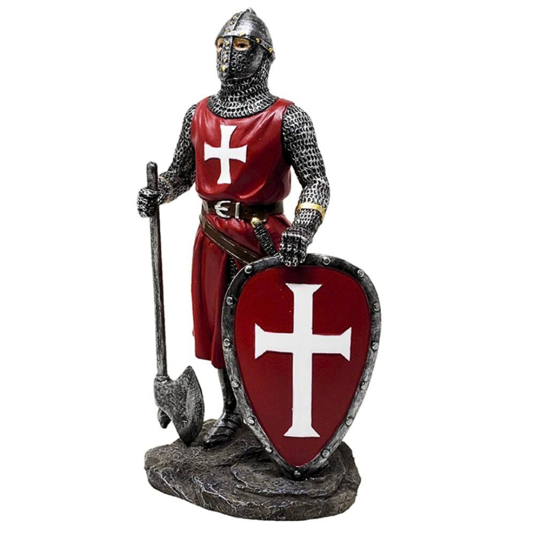 Keresztes lovag figura 18,5 cm, polirezinből, gravírozással személyre szabható