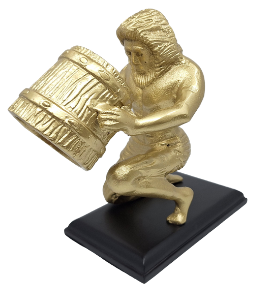 Arany dekoratív Vízöntő figura AQU2, személyre szabható gravírozással, ideális ajándék bármilyen alkalomra, magasság 18 cm, elegáns alumínium kivitel