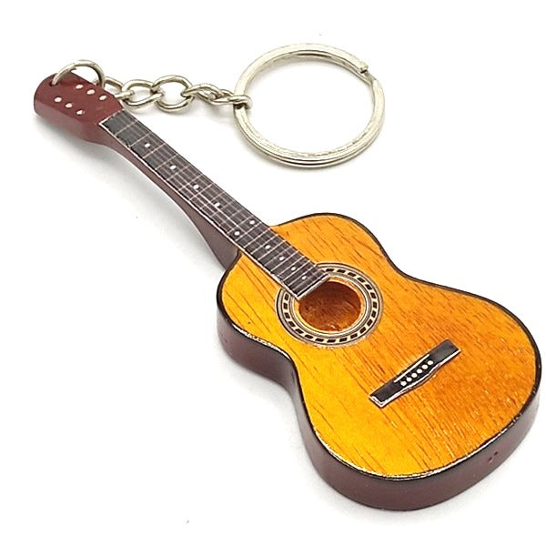 Klasszikus gitár alakú EGK-1143 mahagóni kulcstartó, gravírozással személyre szabható