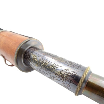 NC1596 retró sárgaréz messzelátó bőrszíjjal, személyre szabható gravírozással