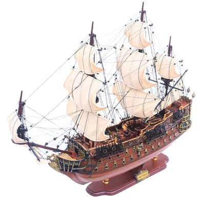 Exkluzív nagy HMS Prince hadihajó vitorláshajó-modell, 94cm, személyre szabható gravírozással