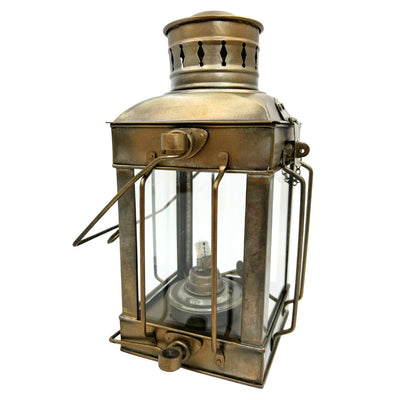 Lampa Naftowa Retro Stalowa LT608 w Kolorze Starzonego Mosiądzu z Możliwością Grawerowania