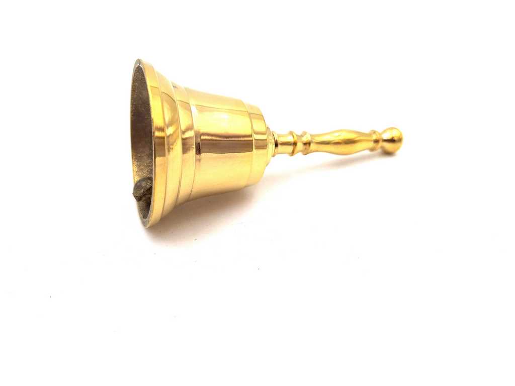 Sárgaréz kézicsengő, 11,5 cm, személyre szabható gravírozással