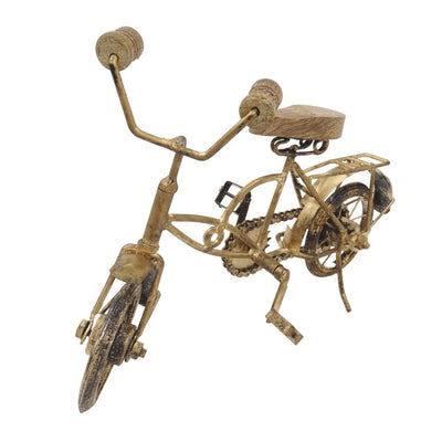 Régi kerékpár figura gravírozással - fém-fa dekoráció 30 x 20 x 10 cm méretben