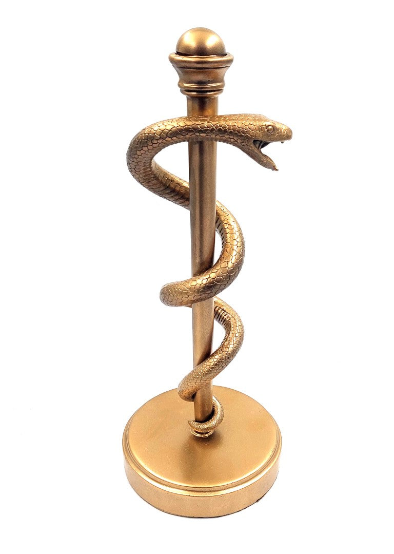 Arany Aszklépiosz-bot 30cm, gravírozással személyre szabható