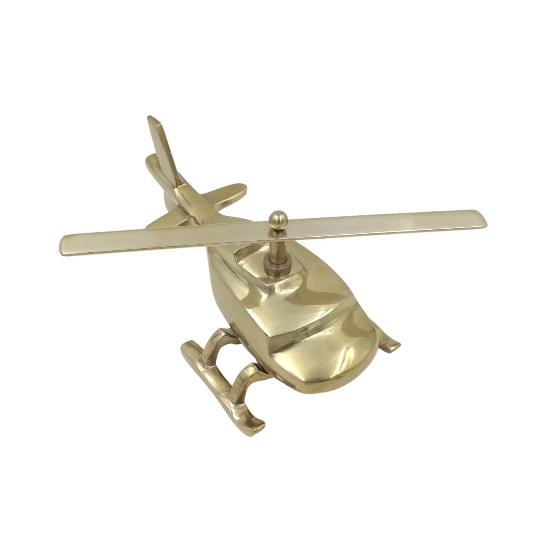 Fém helikoptermodell személyre szabható gravírozással – arany, 32 cm