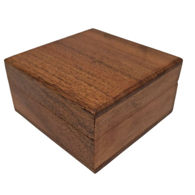 Drewniane Pudełko Prezentowe Szkatułka 8x8cm z Granatową Wypraską i Możliwością Personalizacji Grawerem