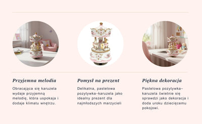 Pasztell körhinta zenélő doboz MP-333 gravírozással