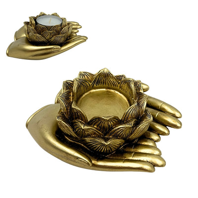 Arany glamour tealight gyertyatartó személyre szabott gravírozási lehetőséggel – elegáns dekoratív lakberendezési elem 11,5 x 9,4 x 4,8 cm méretben, polyresinből