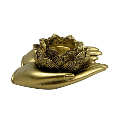 Arany glamour tealight gyertyatartó személyre szabott gravírozási lehetőséggel – elegáns dekoratív lakberendezési elem 11,5 x 9,4 x 4,8 cm méretben, polyresinből