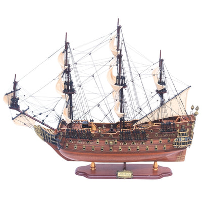 Exkluzív nagy HMS Prince hadihajó vitorláshajó-modell, 94cm, személyre szabható gravírozással