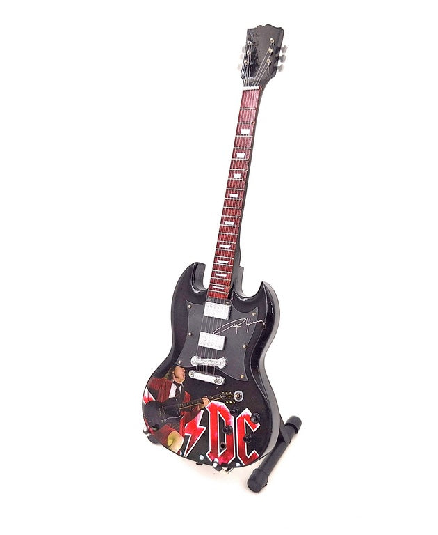 Mini Gitara Angus Young 24,5 cm z Mahoniu z Możliwością Personalizacji Grawerem