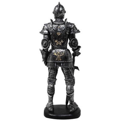 Figurka Dekoracyjna Rycerz w Zbroi 39cm Srebrna z Możliwością Personalizacji Grawerem