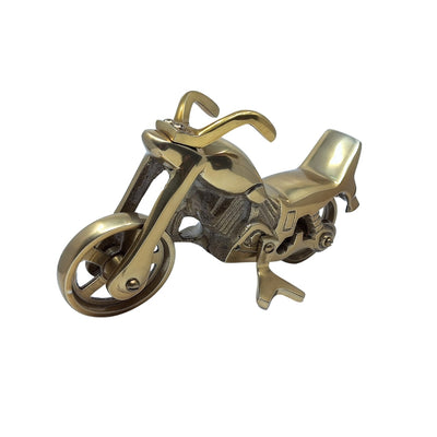 N-2784 motorkerékpár-modell személyre szabható gravírozási lehetőséggel – antik sárgaréz, 23 x 14 cm