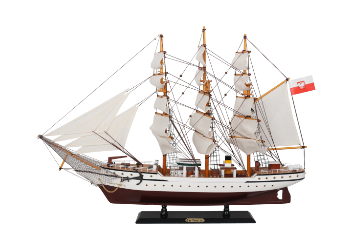 Model żaglowca Dar Pomorza 80cm z możliwością personalizacji grawerem