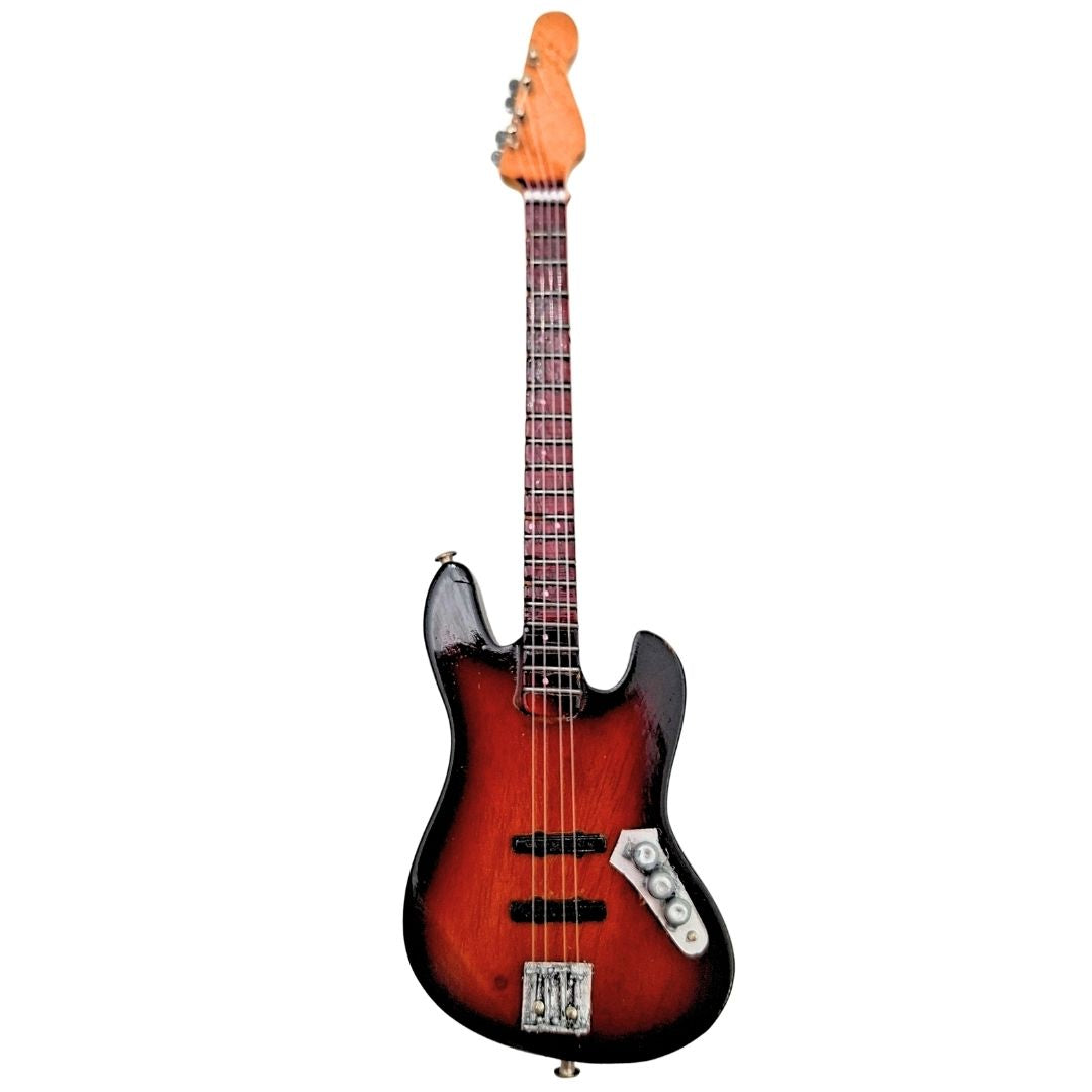 Mini dekoratív gitár 15 cm állványon, gravírozással személyre szabható