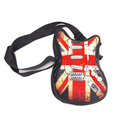 Gitár alakú válltáska brit zászlóval RBG-008, személyre szabható gravírozással