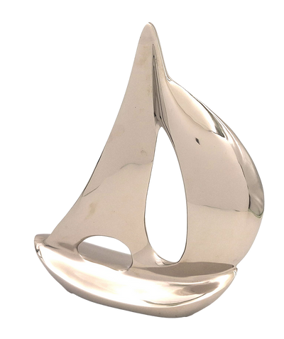 Elegáns fém jachtmodell, 36 cm, személyre szabható gravírozással