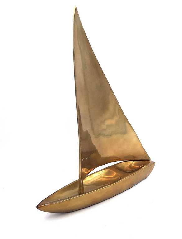 Nagy vitorláshajó-modell alumíniumból, 39 x 30 cm, személyre szabható gravírozással