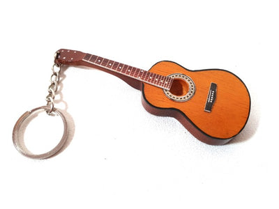 Klasszikus gitár alakú EGK-1143 mahagóni kulcstartó, gravírozással személyre szabható