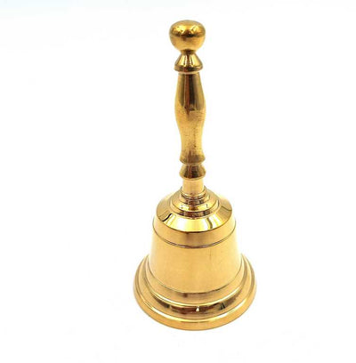 Sárgaréz kézicsengő, 11,5 cm, személyre szabható gravírozással
