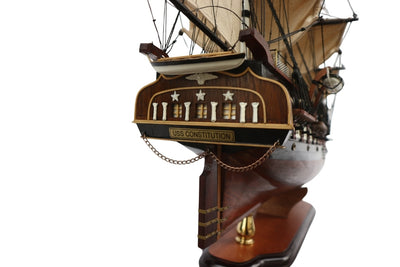 Exkluzív nagy USS Constitution vitorláshajó-modell, 100cm, személyre szabható gravírozással