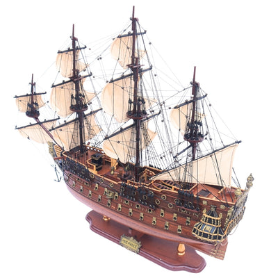 Exkluzív nagy HMS Prince hadihajó vitorláshajó-modell, 94cm, személyre szabható gravírozással