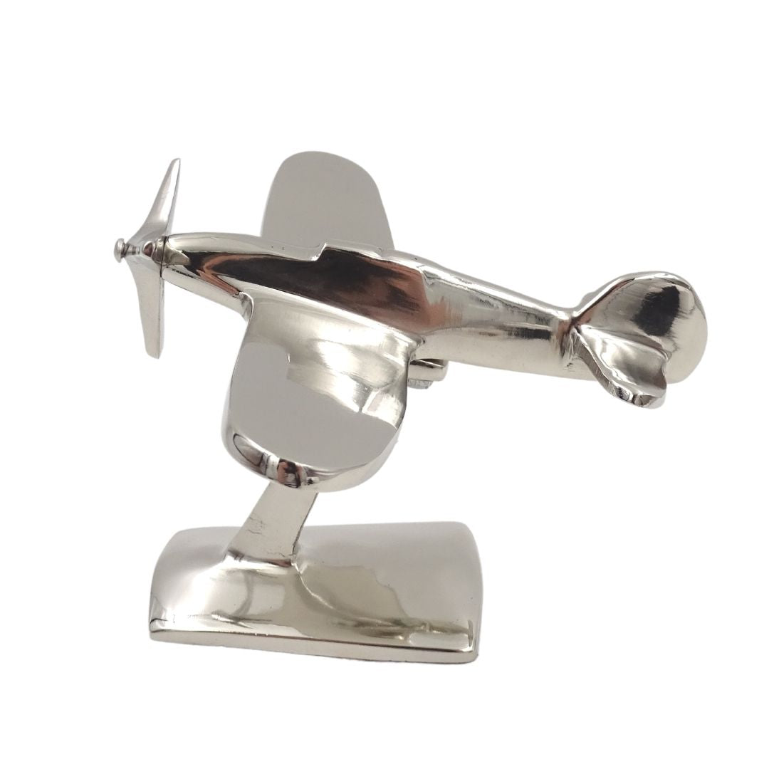 Model samolotu jednosilnikowego N-0896 z aluminium w kolorze srebrnym, 17x14x11 cm