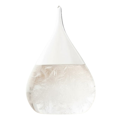 Fitzroy-viharbarométer – csepp alakú Storm Glass gravírozással történő személyre szabási lehetőséggel – elegáns csepp alakú ajándék, magasság 11 cm, üvegedény egyedi, időjárás-változásokra reagáló kristályokkal