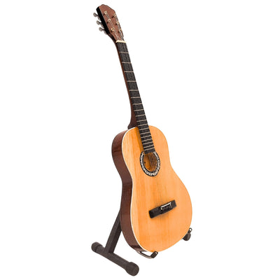 Mini klasszikus gitár gravírozással - fa mahagóni dekoráció, 25 cm