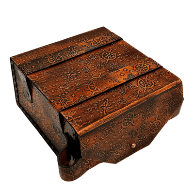 Sekstant Mosiężny Retro w Skórzanym Etui - Elegancki Instrument Nawigacyjny z Możliwością Grawerunku - Idealny Prezent dla Miłośników Żeglarstwa i Historii - Wymiary 13x12x7 cm