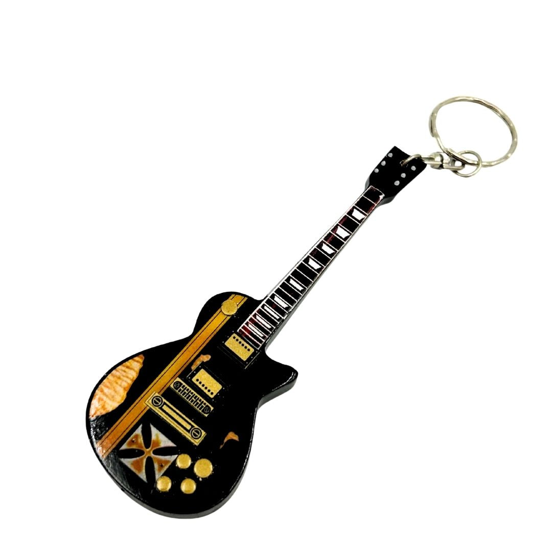 Metallica James Hetfield Iron Cross gitár kulcstartó, gravírozással személyre szabható