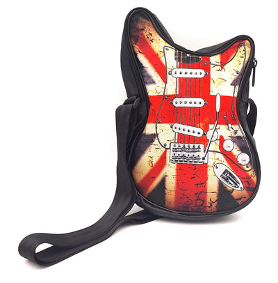 Gitár alakú válltáska brit zászlóval RBG-008, személyre szabható gravírozással