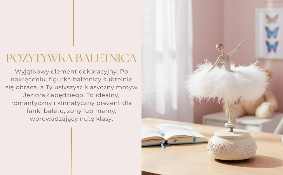 Pozytywka Baletnica Królowa Śniegu Ruchoma 23,5 cm z Grawerem