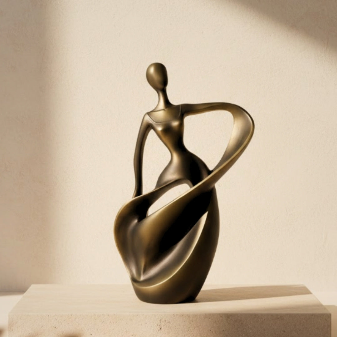 Antik arany táncosnő figura 24cm, személyre szabott gravírozási lehetőséggel