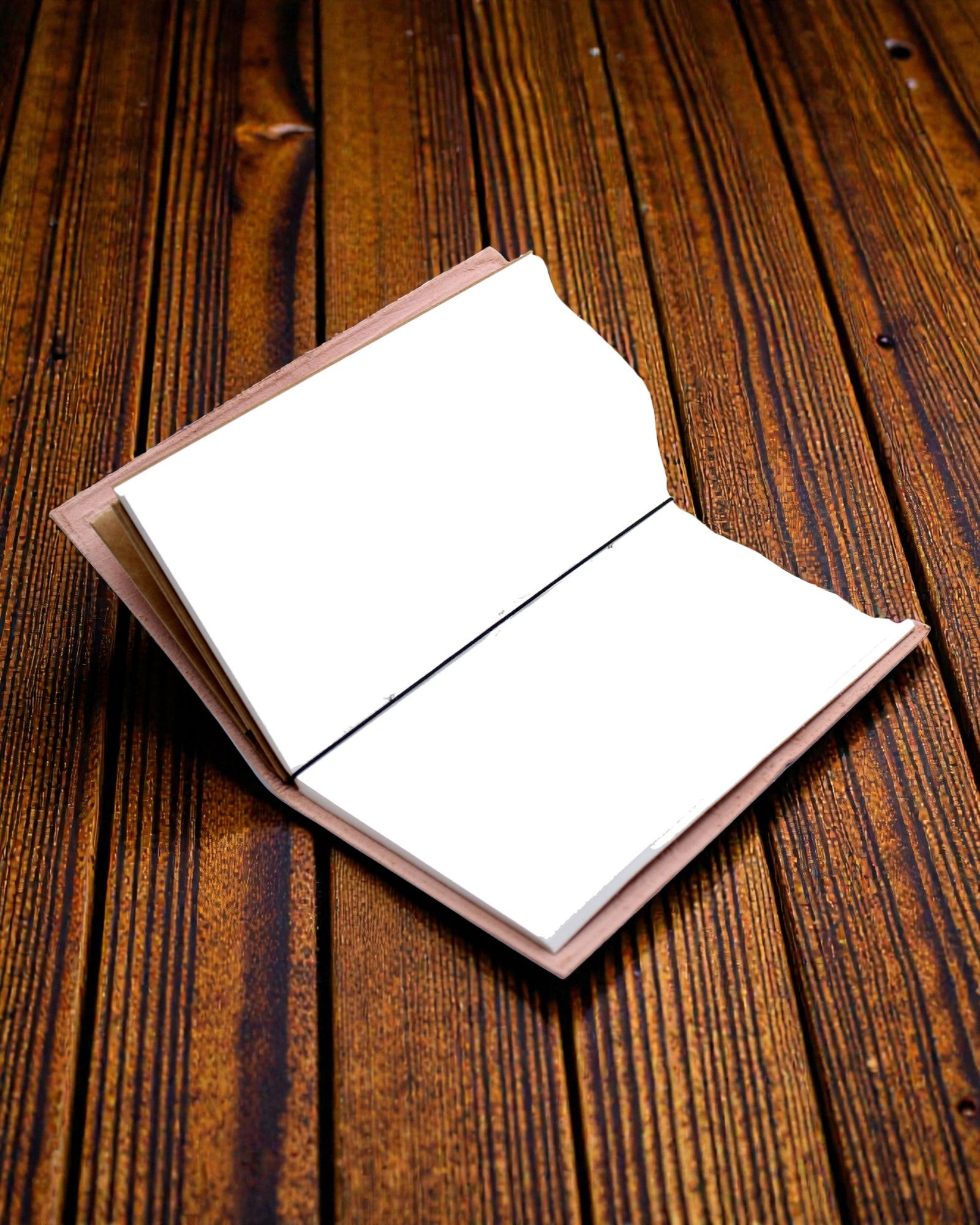 Bakancslistám naplója – kézzel készített bőr jegyzetfüzet, barna, 22 × 12 × 1,5 cm, 80 oldal