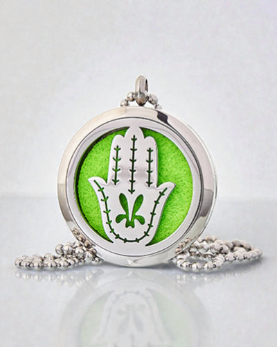 Hamsa Aura – aromaterápiás nyaklánc, Fátima keze 30 mm