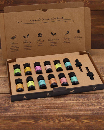 Letnia Energia Natury – Luxus 12 darabos, 5 ml-es illóolajkészlet cseppentőkkel