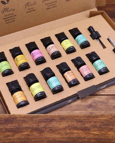 Letnia Energia Natury – Luxus 12 darabos, 5 ml-es illóolajkészlet cseppentőkkel