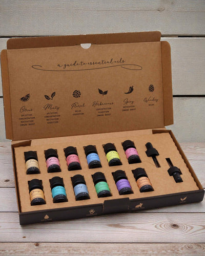 Jesienna Harmonia Natury – Luksusowy Zestaw 12 Olejków Eterycznych 5 ml z Pipetami