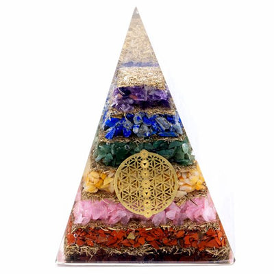 Orgonit piramis hét csakrával és az élet virágával