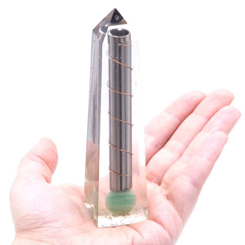 Orgonitowy Obelisk Mocy z Zielonym Awenturynem