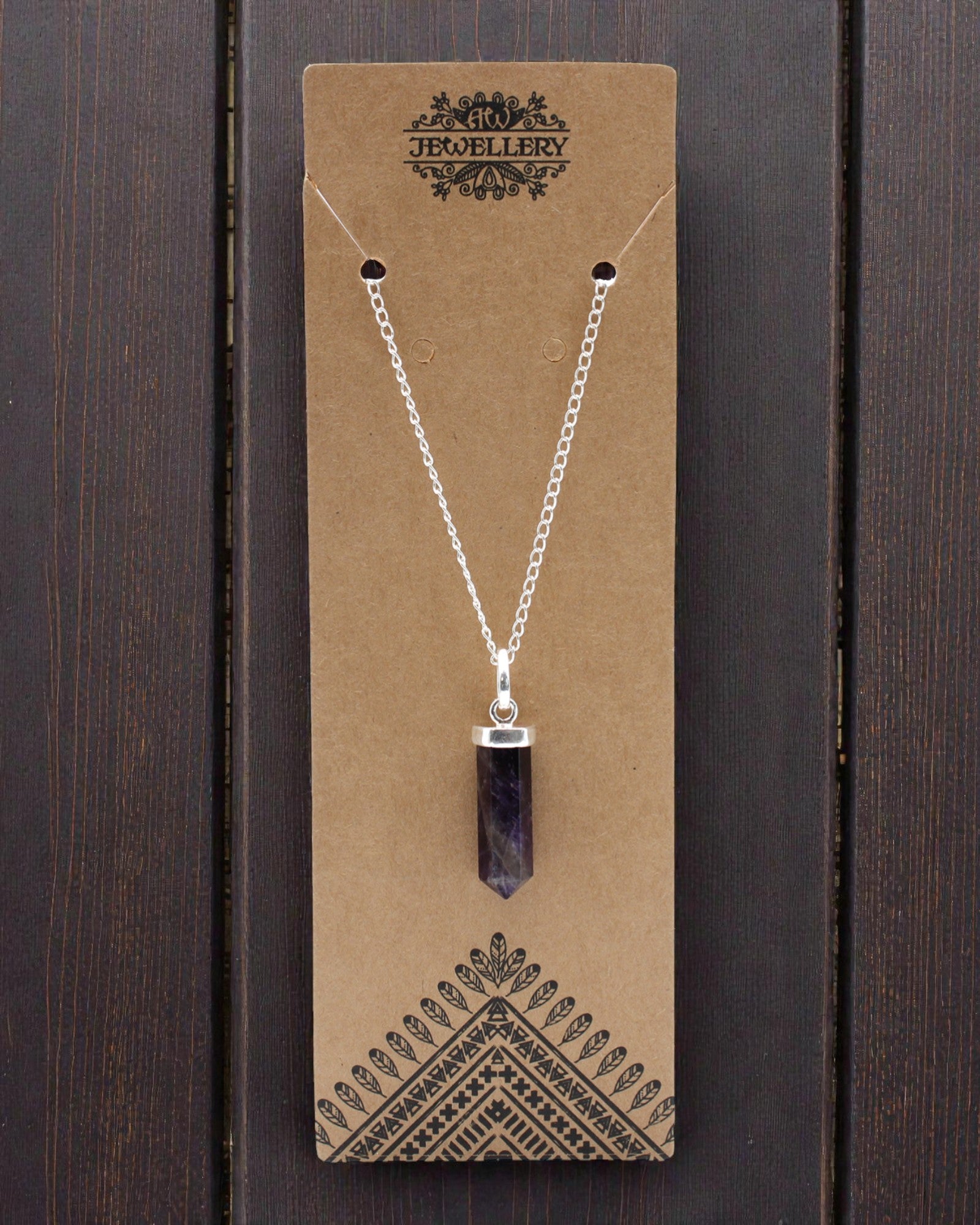 Ametiszt csúcs – Klasszikus ametiszt hegyes medál