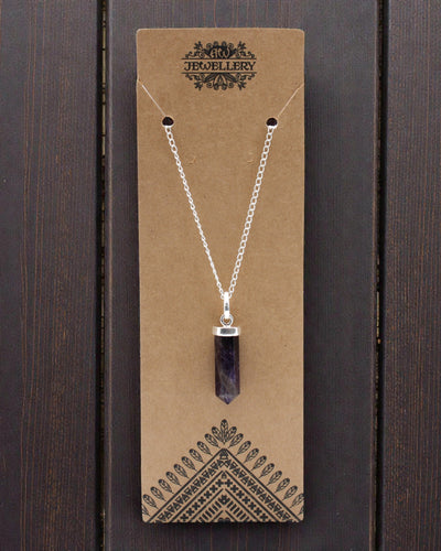 Ametiszt csúcs – Klasszikus ametiszt hegyes medál