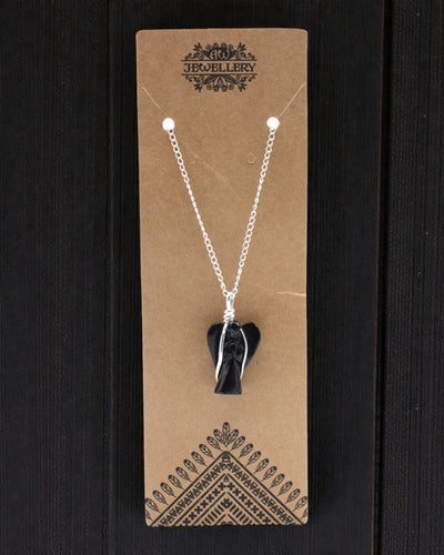 Noctis őrzője – őrangyal-függő fekete achátból